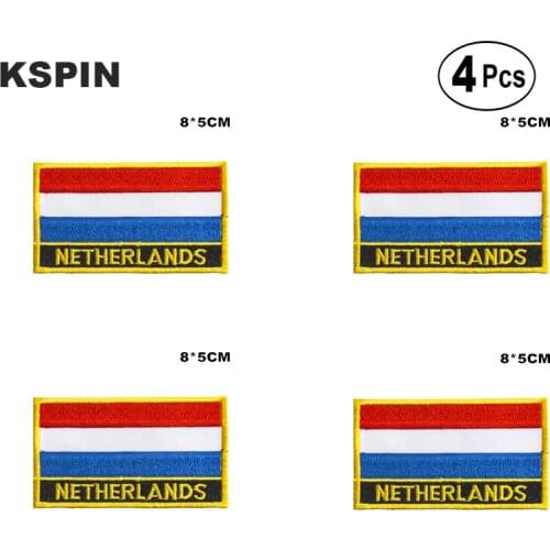 Netherlands Rectangular Shape Flag Iron on Saw on Patches Embroidered Flag Patches National Flag Patches for Clothing