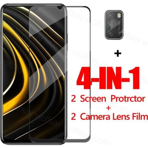 Full Glue Glass For Xiaomi Poco M3 Screen Protector Tempered Glass For Xiaomi Poco M3 Protective Phone Film For Xiaomi Poco M3