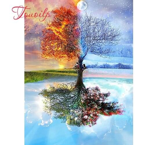 100% Full square DIY 5D Diamond Painting Seasons Tree Cross Stitch Diamond Embroidery Patterns rhinestones Diamond Mosaic