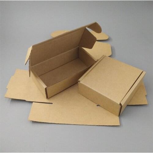 19.5*18.5*3.5cm Postal Corrugated Box Brown Kraft Paper Shipping Box for makeup Gifts Clothing