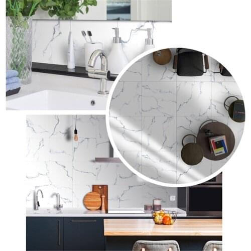 2PCS Matte Marble Floor Sticker Self-Adhesiv Thicken Wallpaper Waterproof Tile Stickers for Bathroom DIY Wall Paper Home Decor