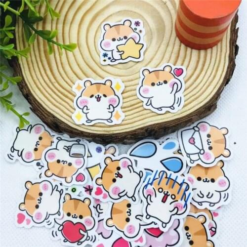 40 pieces of cute animal paper tags stickers crafts scrapbook decoration stickers DIY cute stationery