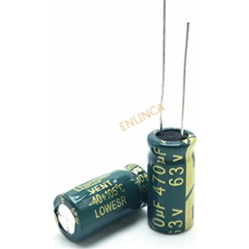 6pcs/lot 63V 470UF 10*20 high frequency low impedance aluminum electrolytic capacitor 470uf 63V 20