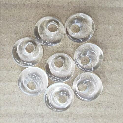 8Pcs 20x7mm White Cherry Quartz Donuts Pendant Bead For DIY Jewelry Necklace Bracelet Making Accessories Creative Gifts
