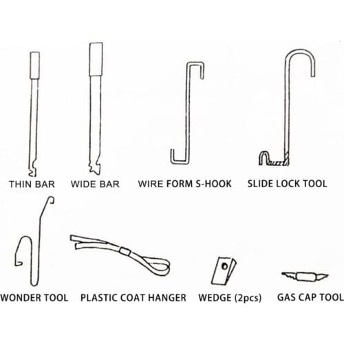 9Pcs/Set Universal Car Lock Out Emergency Tool Kit Unlock Door Open Tool Special Car Repair Tools Auto Door Maintenance Tools