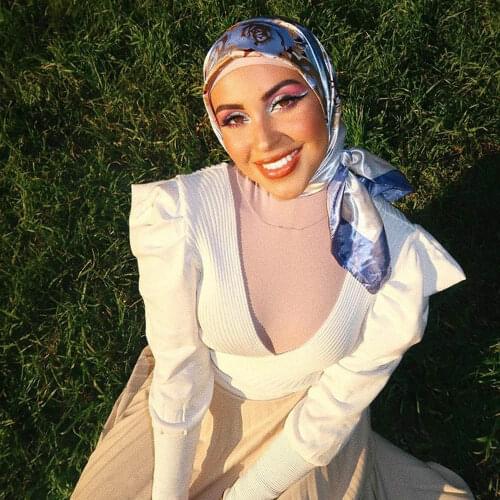 90*90 cm Fashion leopard Square Printed floral silk feeling Scarves Female Kerchief Muslim women chiffon hijab shawls