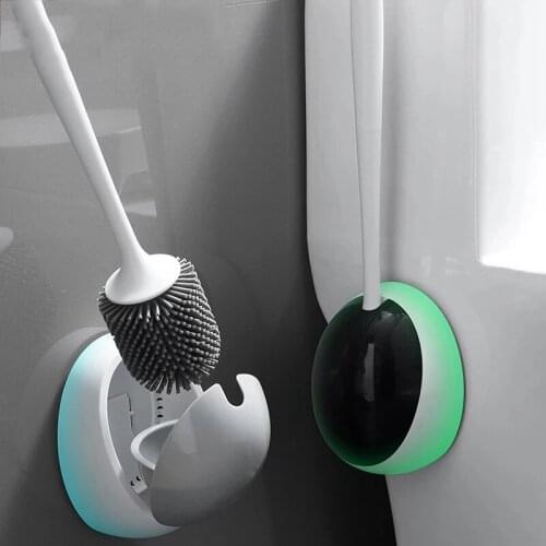 Bathroom Accessories Silicone Toilet Brush TPE Silicone Brush Head Cleaning Tool Home Wall-Mounted WC Cleaning Brush New