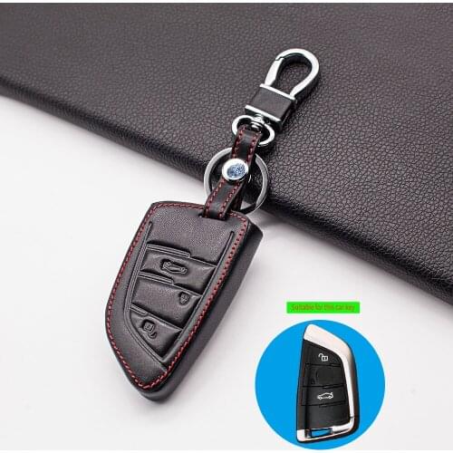 Carrying Soft Leather Car Key Case Cover For BMW 1 2 5 Series 218i F48 X1 X5 X6 F15 3 buttons Key cases Car wallet