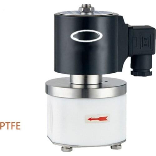 1/8-1 2 way PTFE anti-corrosive electric solenoid valve electric actuator valve AC220V AC110V DC24V DC12V BSP/NPT energy saving solenoid valve