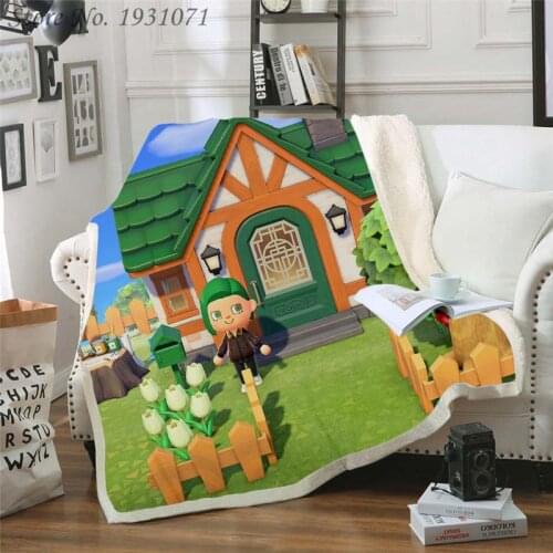 Animal Crossing 3D Printed Fleece Blanket for Beds Thick Quilt Fashion Bedspread Sherpa Throw Blanket Adults Kids 02