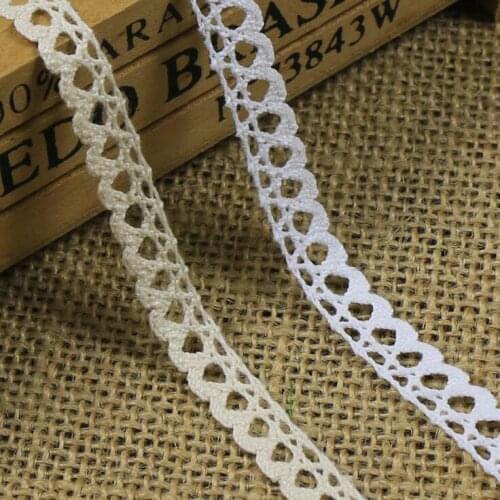 Small Size Lace 10Yards 1.0cm Machine Weave Cotton Lace Trim Bedding Craft Material Off White/Bleach White Z349