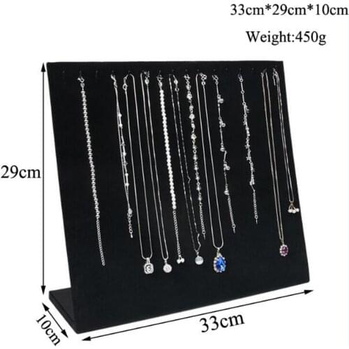 Hot Sale New Linen Velvet Pendants Necklaces Display Stand Jewelry Organizer For Jewellery Packaging Holder Counter Showcase