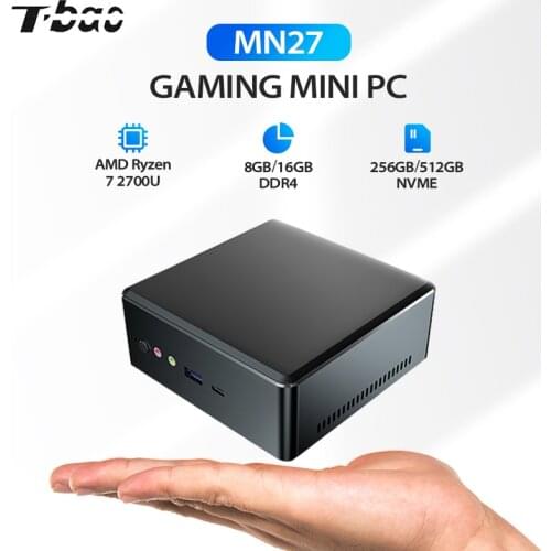 Original T-bao MN27 Gaming MINI PC AMD Ryzen7 2700U 16GB DDR4 512GB NVME SSD MINI PC Windows 10 for Gamer Computer TV BOX