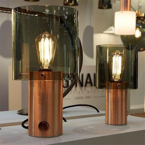 Nordic Glass Straight Table Lamp Post Modern Bedroom Study Creative Decor Metal Table Light Black Standing Light Fixture H180