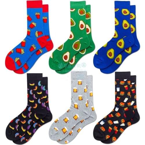 Fashion gifts mens happy socks hip hop Harajuku penguin dinosaur lazy warm socks compression socks large size women gift socks