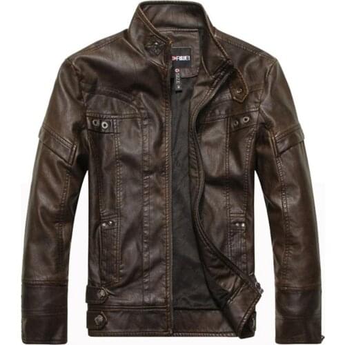 New autumn winter motorcycle PU leather jacket mens slim fit jackets mens windbreak leather coats