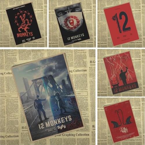 12 MONKEYS Classic Movie Kraft Paper Poster Bar Cafe Living Room Dining room Wall Decorative