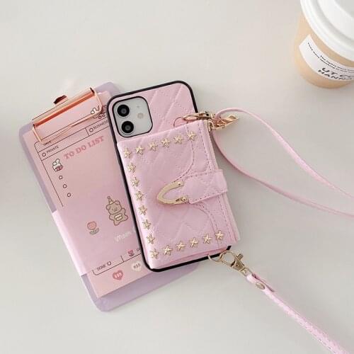 Casual PU Leather Handbag Girls Daily Orange Diagonal Coin Purse for iPhone7 8 SE 2020 6 6p X XR XR MAX 11 11 PRO 12 12 PRO MAX