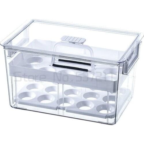 Refrigerator storage box transparent food vegetable kitchen preservation box plastic storage box dumpling egg box storage box
