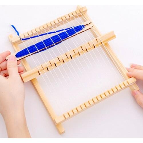Hand-Woven Wooden Weaving Loom Kit Tools DIY Woven Set Craft Yarn Hand Scarf Knitting Machine Kids Multifunctional Loom Toy 1Set