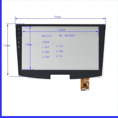 ZhiYuSun XWC1574 XWC2098 NEW 259mm*148mm Touch sensor panel use GPS DVD GT928 overlay kit Resolution 259*148 XWC 1574