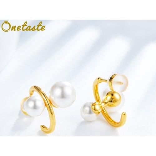 French Style S925 Silver Electroplated Shell Pearl Stud Earrings Simple Trendy Chic Earring Design Fine Jewelry Women Girl
