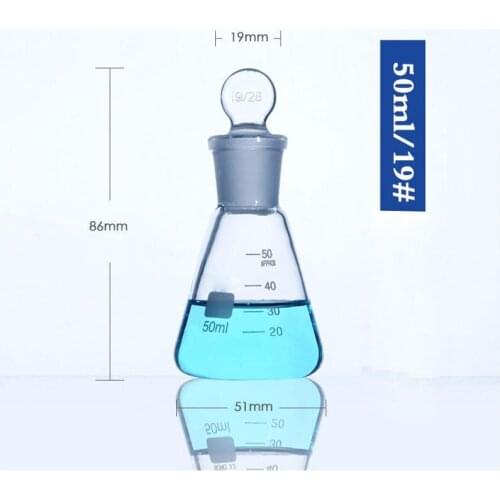 50ML/19# High Temperature Resistance of High Borosilicate Glass Flask with Glass Stopper