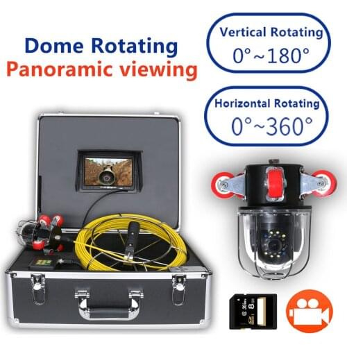 Pipe Inspection Video Camera Drain Sewer Pipeline Industrial Endoscope support DVR Video recording 360 Degree Rotating Camera