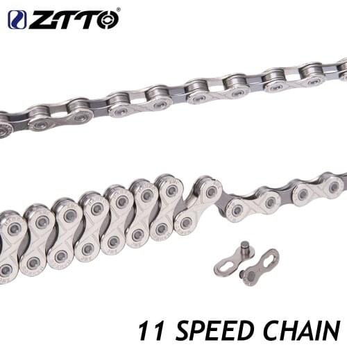 ZTTO MTB 11 Speed Bicycle Chain Silver 11v Chains Tool-less Nickel Connecting Link 11S Cycle Chain For Mountain Bike Road Parts