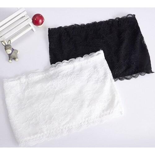 1pcs Sexy Womens Lace Floral Bralet Bra Bustier Back Closure Bandeau Crop Top Padded Bra Bralette Strapless Tube Top Lingerie