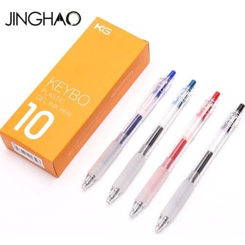 10Pcs/lot Jinghao KACO KEYBO Series Gel Pens Fashion Transparent Barrel Press Gel Pen Smooth Writing Stationery for Student