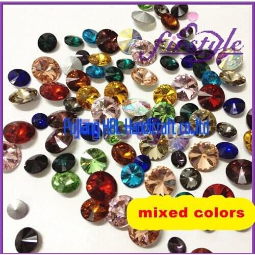 100pcs /pack 18mm Round Shape with single claws PointBacked Glass Crystal Fancy Rhinestone Rivoli Fancy Stone Free Shipping