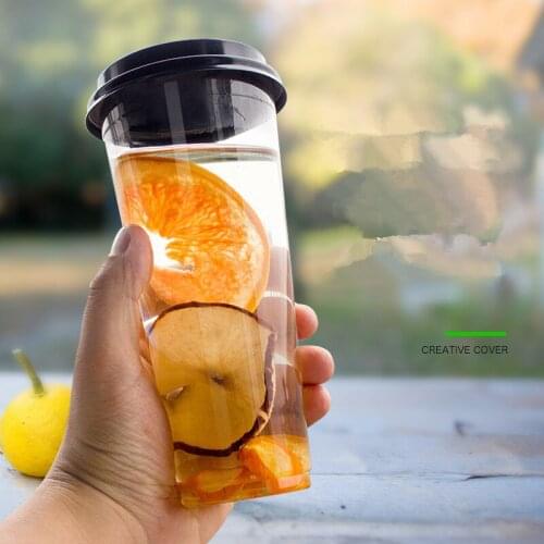 100pcs High transparent disposable coffee cup thick milk tea plastic cups birthday party favors cold hot drink juice cup 400ml