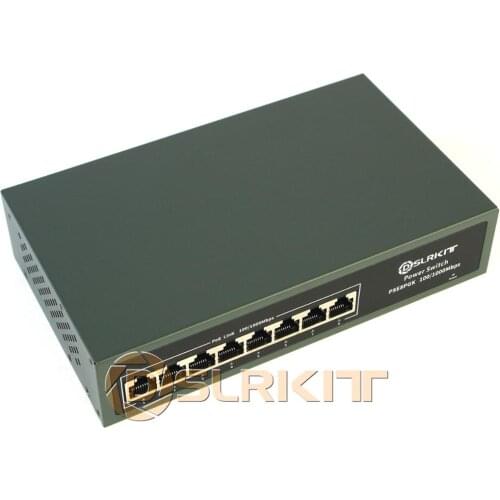 DSLRKIT ALL Gigabit 8 Ports PoE+ Switch 802.3at af 120watt Power Over Ethernet