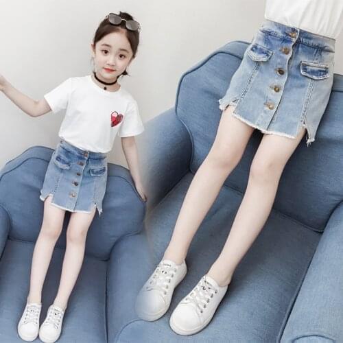 Girls Shorts Korean Baby Girls Jeans Shorts Girl Summer Fashion Casual Button Kids Denim Skirts Toddler Skirt 2-7 Years