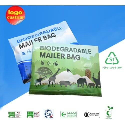 Printing ECO Completely Degradable Bio Based Mailing Bag Compost Postal Bag Plant Starch Self Adhesive Bag Express Clothing Bag