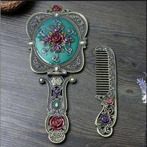 Europ large foldable one face hand mirror with gift box miroir decorative pocket mirror Small mirror dressing mirror J068