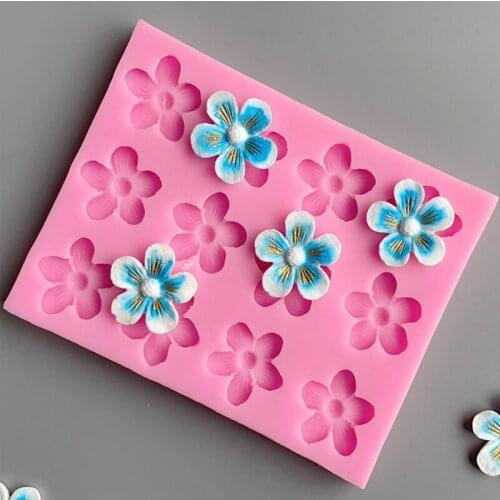 3 * 4 Cherry Blossom Shape Silicone Mold Handmade Soap Mold DIY Cake Baked Peach Plum Flower Ornaments Silicone Mold