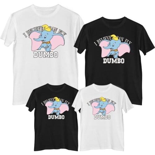 Disney Dumbo T shirt Comfortable Breathable 100% cotton Fashion Womens t-shirts Clothes girl mother and daughter clothes Tops
