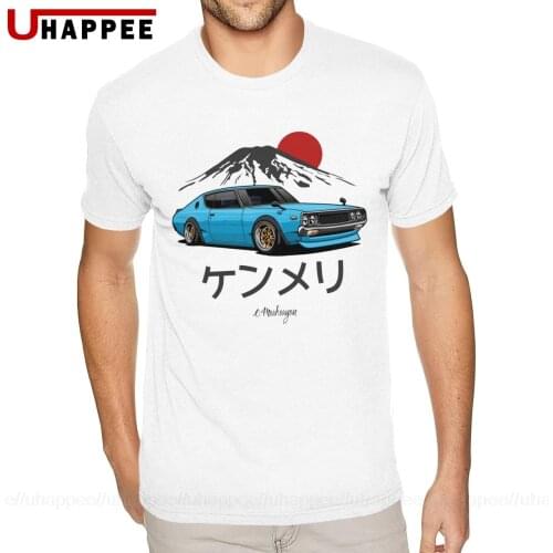 Oversize Blue Japan Car JDM T Shirts Mens Simple Design Short Sleeve Round Neck Summer T-shirt Men 1980s Merch