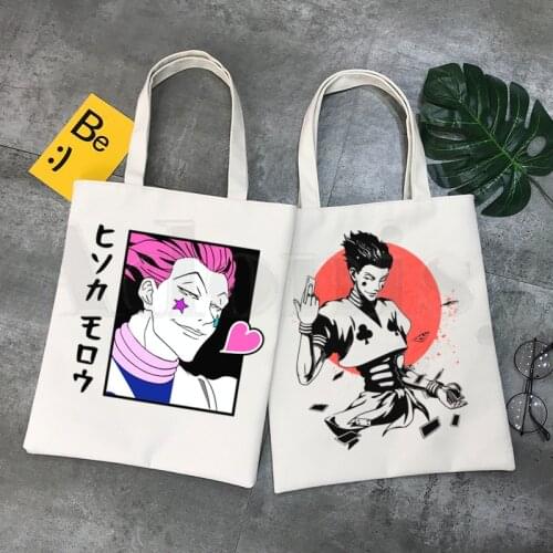 Hunter X Hunter Hisoka Morow Anime HxH Cartoon Handbags Shoulder Bags Casual Shopping Girls Handbag Women Elegant Canvas Bag