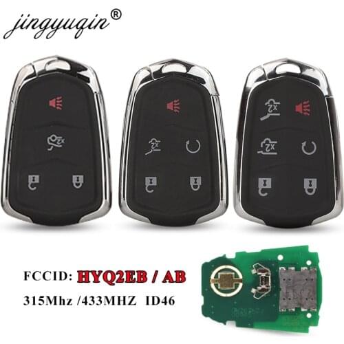 Jingyuqin 4/5/6 Button Smart Remote Key Fob for Cadillac ESCALADE /ESCALADE ESV 2015-2019 XTS CTS CT6 ATS HYQ2EB HYQ2AB