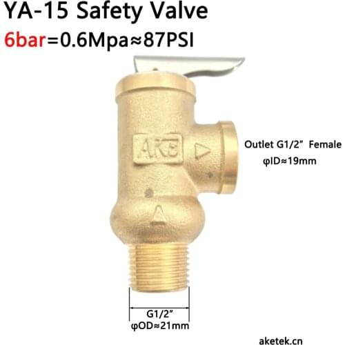 YA-15 6bar 0.6mpa AKE Safety Valve Temperature and Pressure Relief Valve Pressure Reducing relief