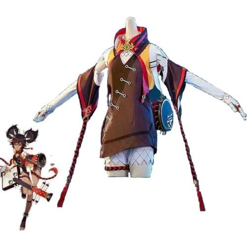 Mangoyoyo Genshin Impact Cosplay XINYAN Costume Game Genshin Impact Costume for Women Halloween XINYAN Suit Outfit In Stock