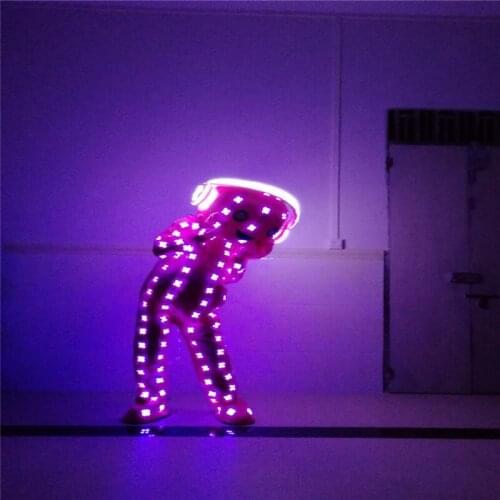 KS89 RGB led light big head doll party ballroom dance led costumes luminous outfits dj wears dress outfits perform clothe rave