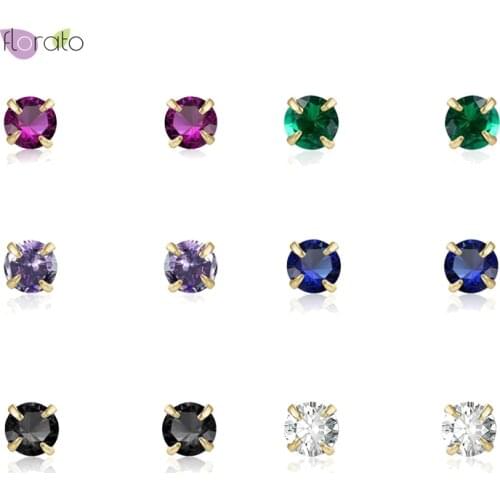 Minimalist Crystal Stud Earring 925 Sterling Silver Ear Needle Fashion CZ Earring Elegant Luxury Jewelry for Women Birthday Gift