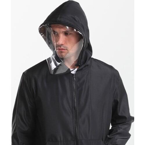 Washable Protective Suit Isolated Clothing Jacket Hat With Mask Waterproof Removable Mask Clothes Protective Clothing