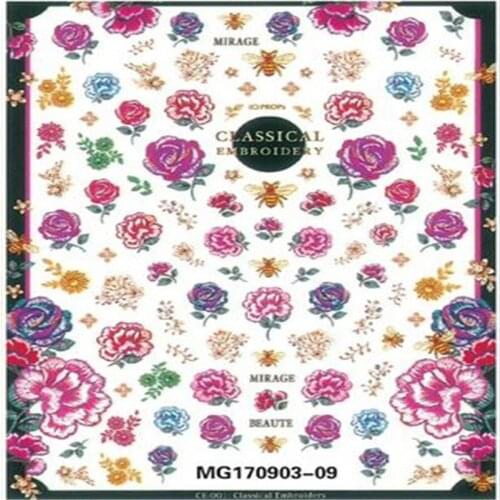 High Quality Large Version Fashion diy Japanese Style Traceless Nail Stickers Water Mark Flowers Finger Nail Sticker