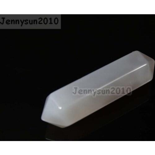 Natural Grey Ag-ate Gems stone Hexagonal Pointed Reiki Chakra Raw Wand Pendant Beads Necklace Jewelry 20Pcs/Pack