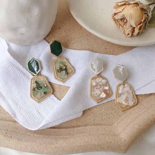 2020 New Fashion Trend Womens Earrings Retro Inlay Macadam Ear Stud Drop Earrings For Women Party Girl Jewelry Gifts Wholesale